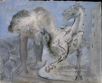 original horse Painting - Fauna horse and bird 1936 cubism Pablo Picasso